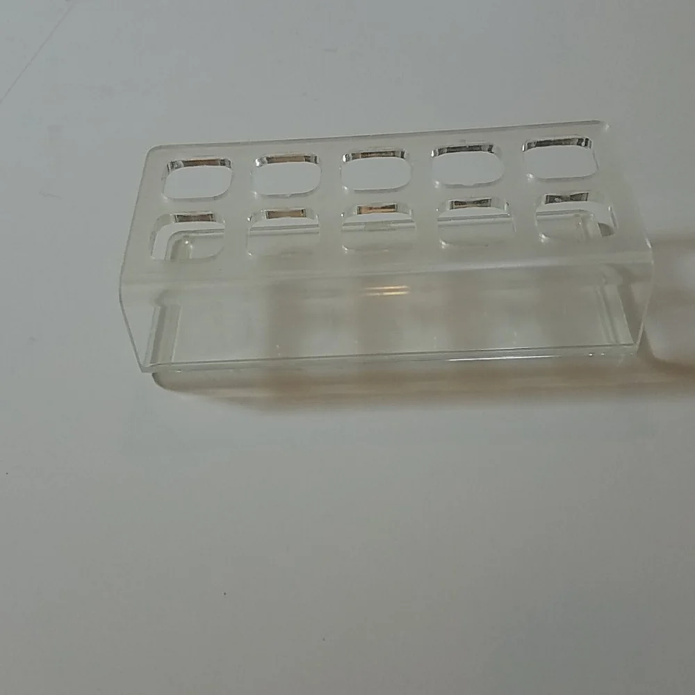 Clear plastic acrylic 10 slot lipstick holder